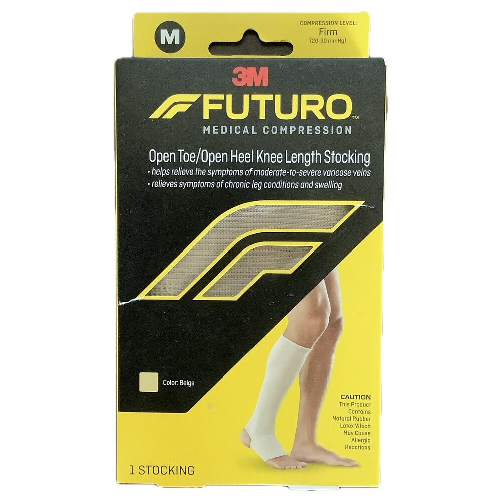 NIB 3M Futuro Model 19271C4 Medium Beige Compression Stocking - Firm Compression